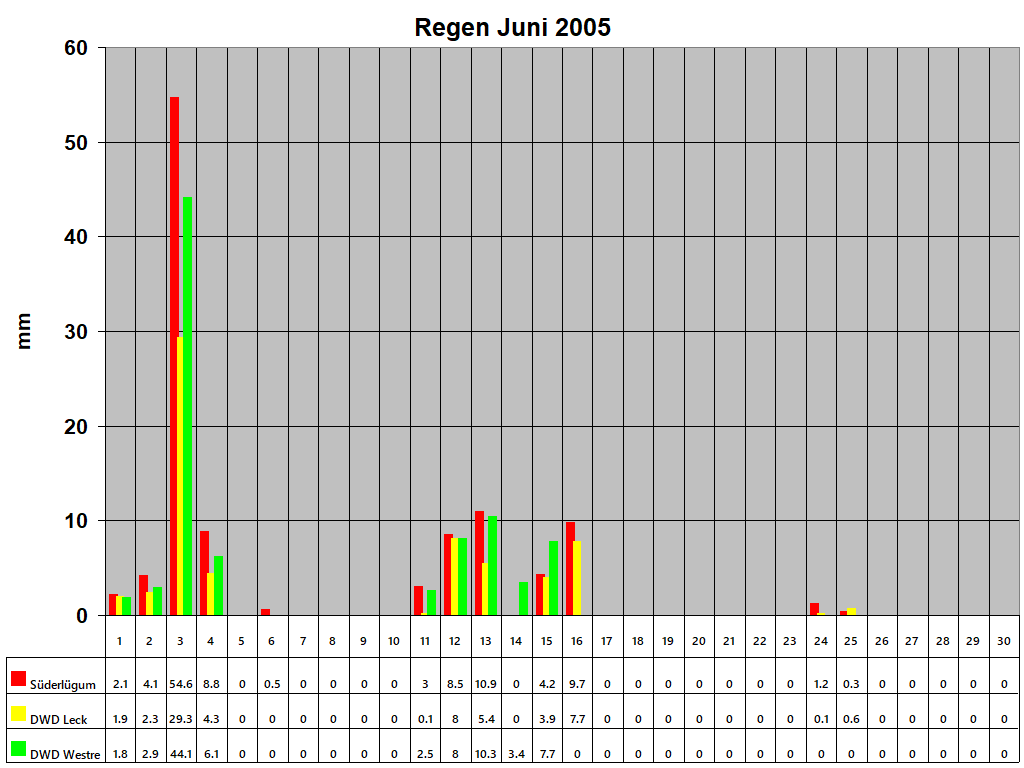 Regen Juni 2005