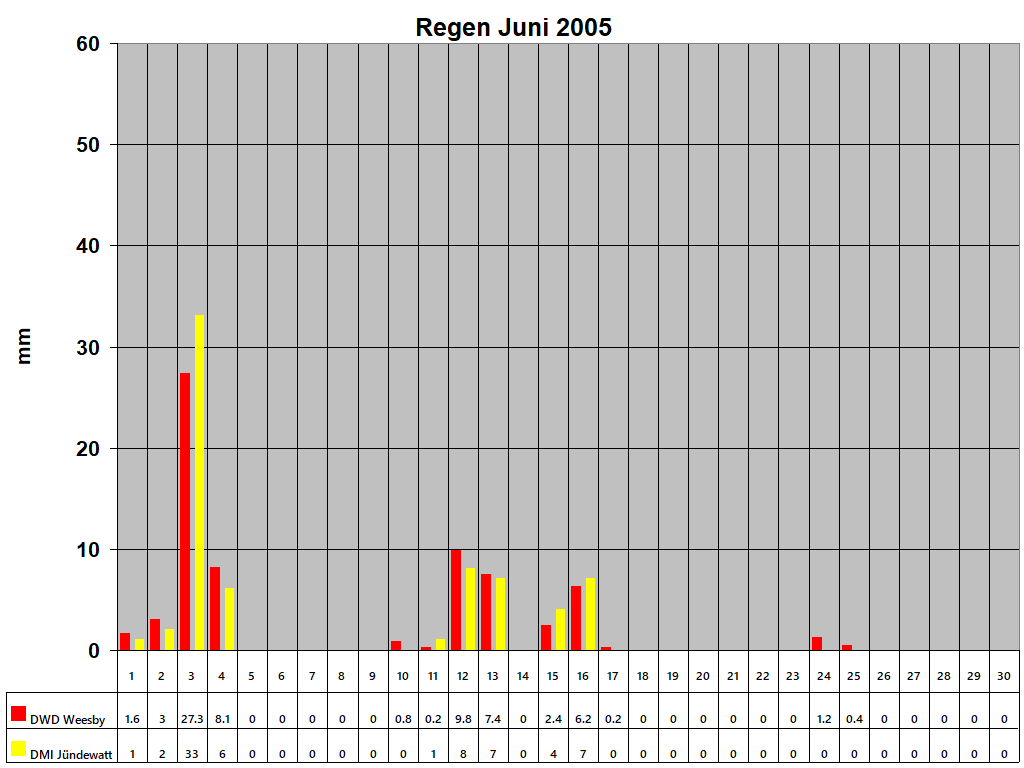 Regen Juni 2005