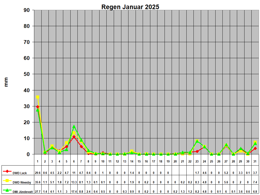 Regen Januar 2025