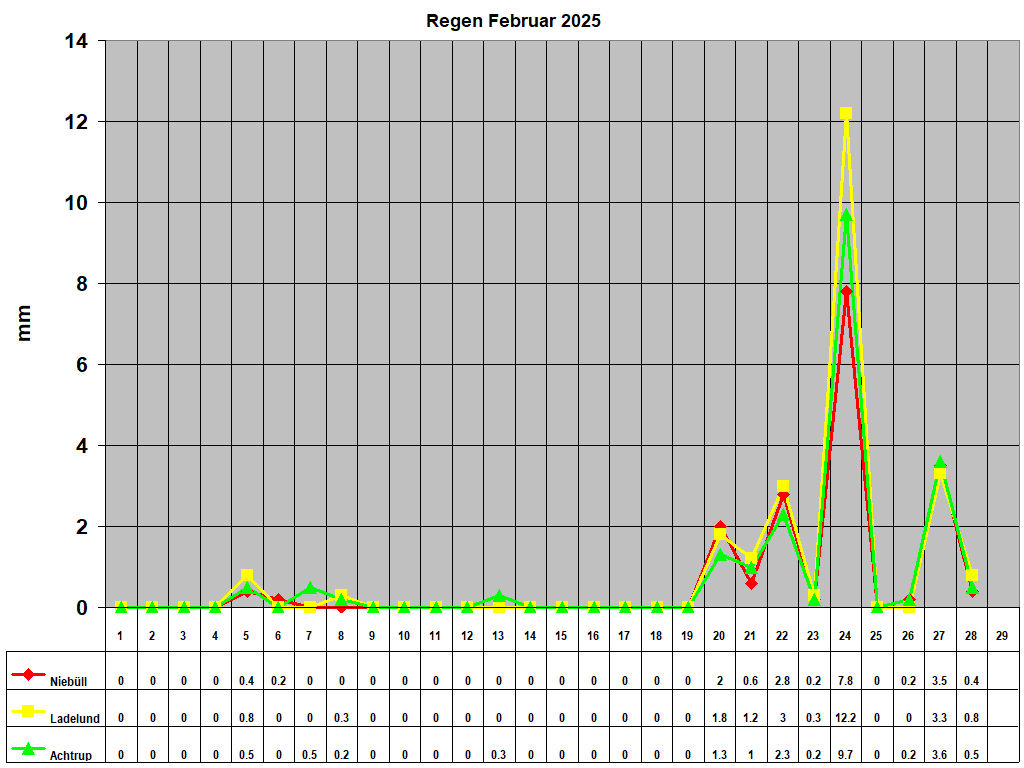 Regen Februar 2025