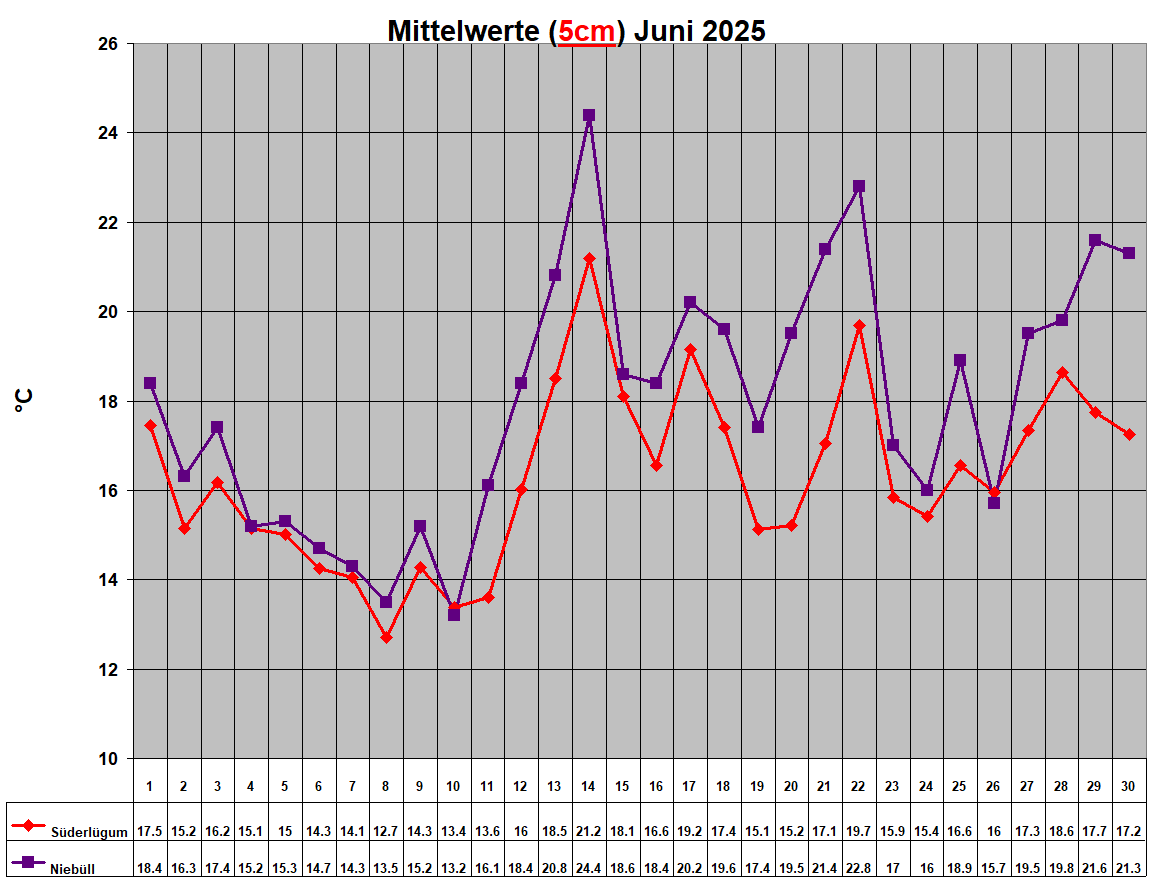 Mittelwerte (5cm) Juni 2025