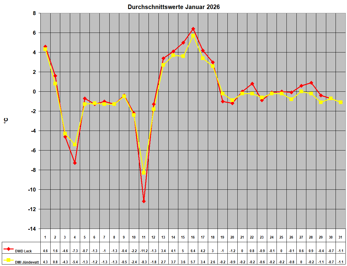 Durchschnittswerte Januar 2026