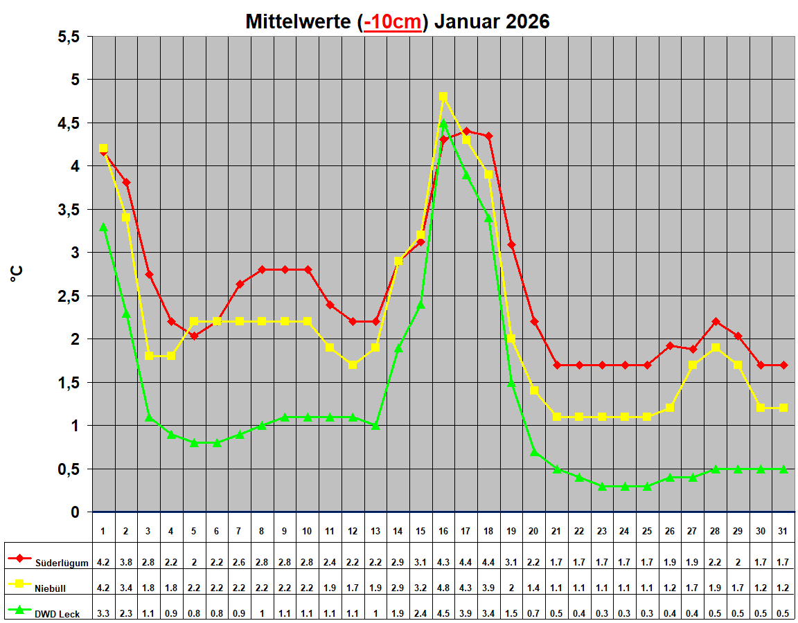 Mittelwerte (-10cm) Januar 2026